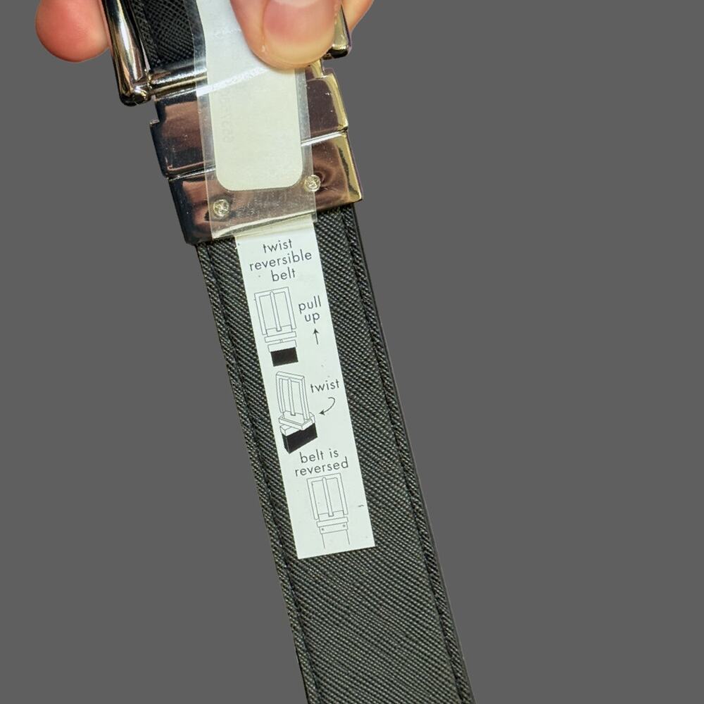 Michael Kors Women's Monogram Reversible Twist Belt Black L - Picture 4 of 6